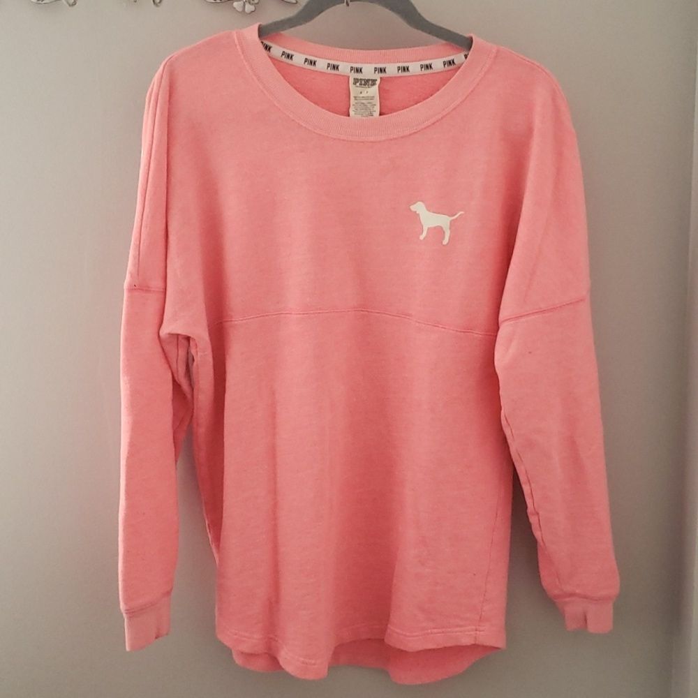 PINK Love Pink Love Spellout Terry Jersey Womens S Oversized Shirt